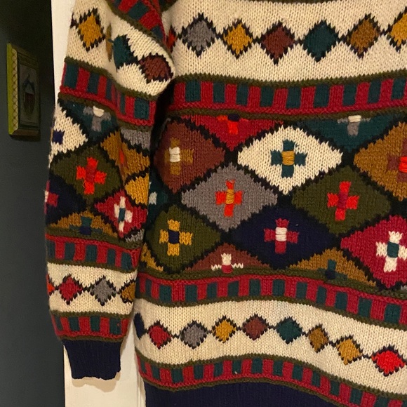Vintage Wool Colorful Geometric Pattern Sweater - Picture 6 of 13
